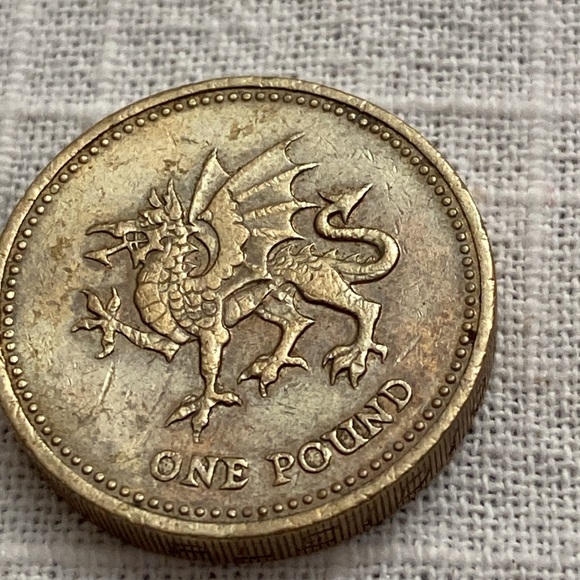 Rare Vintage 2000 Queen Elizabeth One Pound upside down PLEIDIOL WYF IM OWLAD - Picture 3 of 7